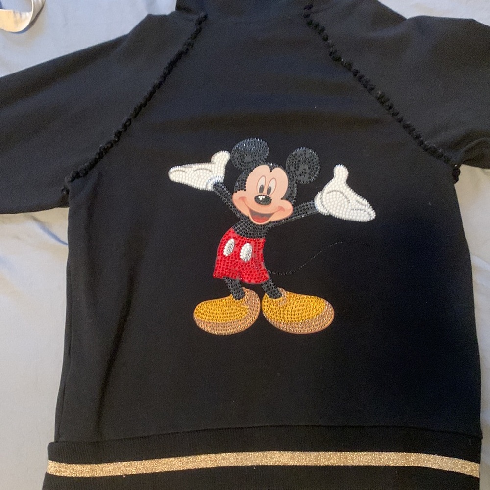 MonnaLisa Mickey Swarovski Crystal Hoodie Youth Girls 10